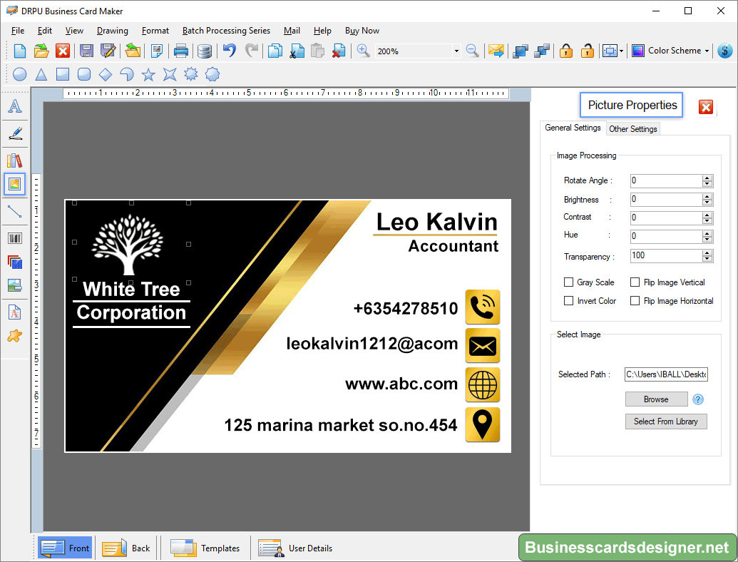 Screenshots Of Business Cards Designer Software Helps To Learn 